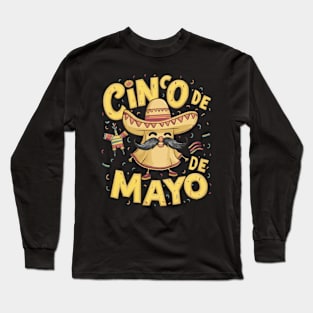 Funny Vintage Happy Cinco de mayo fiesta Long Sleeve T-Shirt